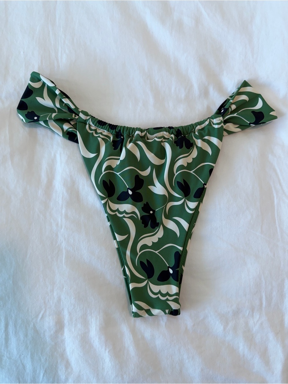 Montce x Jasmine Tookes Green floral Veronica bikini bottoms size L like new